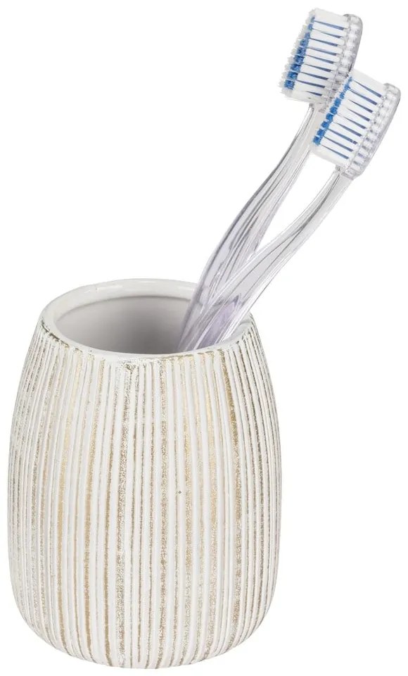 Portaspazzolino bianco/dorato in ceramica Pascoli – Wenko