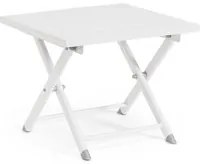 Tavolino da Salotto 44x43x36 cm in Alluminio Taylor Bianco