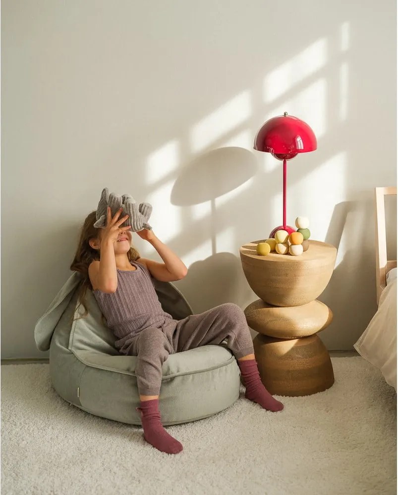 Pouf a sacco per bambini color menta con rivestimento in velluto Bunny – Wigiwama