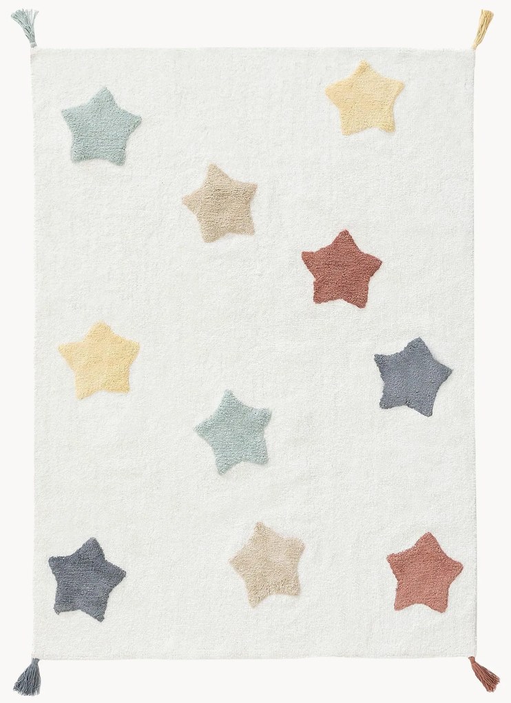 Tappeto per bambini fatto a mano in cotone Stars, lavabile