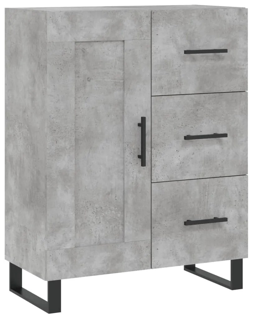 Credenza grigio cemento 69,5x34x90 cm in legno multistrato