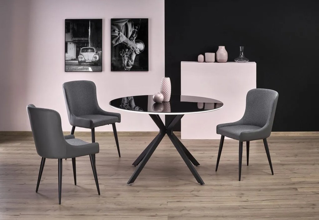 Set tavolo rotondo Avelar ø120 cm + 4 sedie K333 grigio