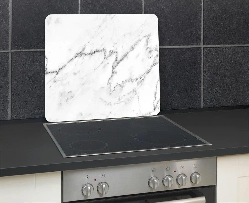 Copertura da parete per fornello in vetro temperato 50x56 cm Marble - Wenko