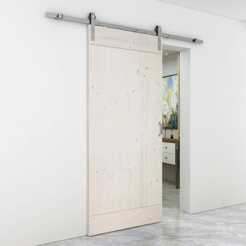 Porta scorrevole reversibile Smooth in legno bianco, L 96 x H 215 cm, con binario Country satinato