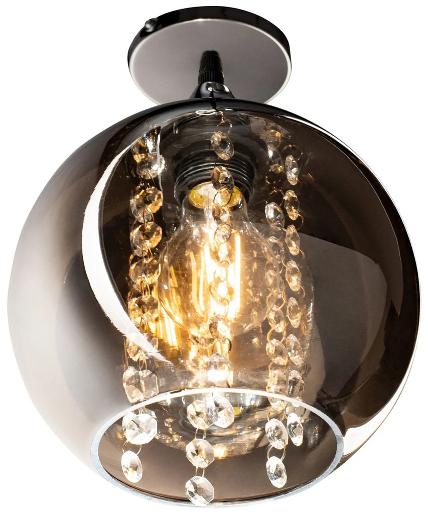 Lampada pensile di vetro rispecchiato  con cristalli APP599-1C