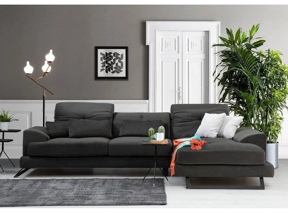 Divano angolare grigio scuro (angolo destro) Frido - Balcab Home