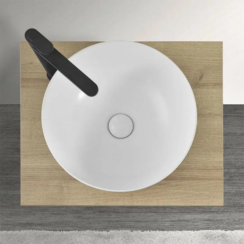 Mensola porta lavabo rovere per lavabi da appoggio da 60 cm serie Master