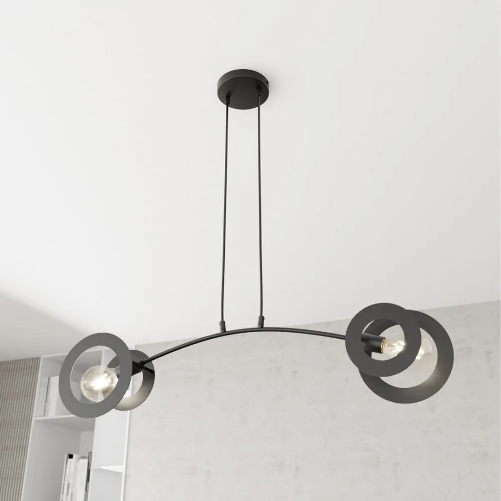 Lampada a sospensione in acciaio EUFORIA 2 nero 2xE27 Colore del corpo Nero