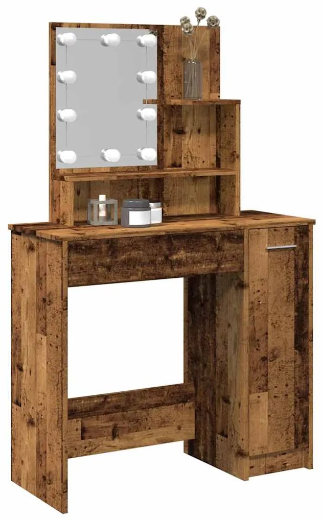Toeletta Con Led Legno Antico 86,5x35x136 Cm /