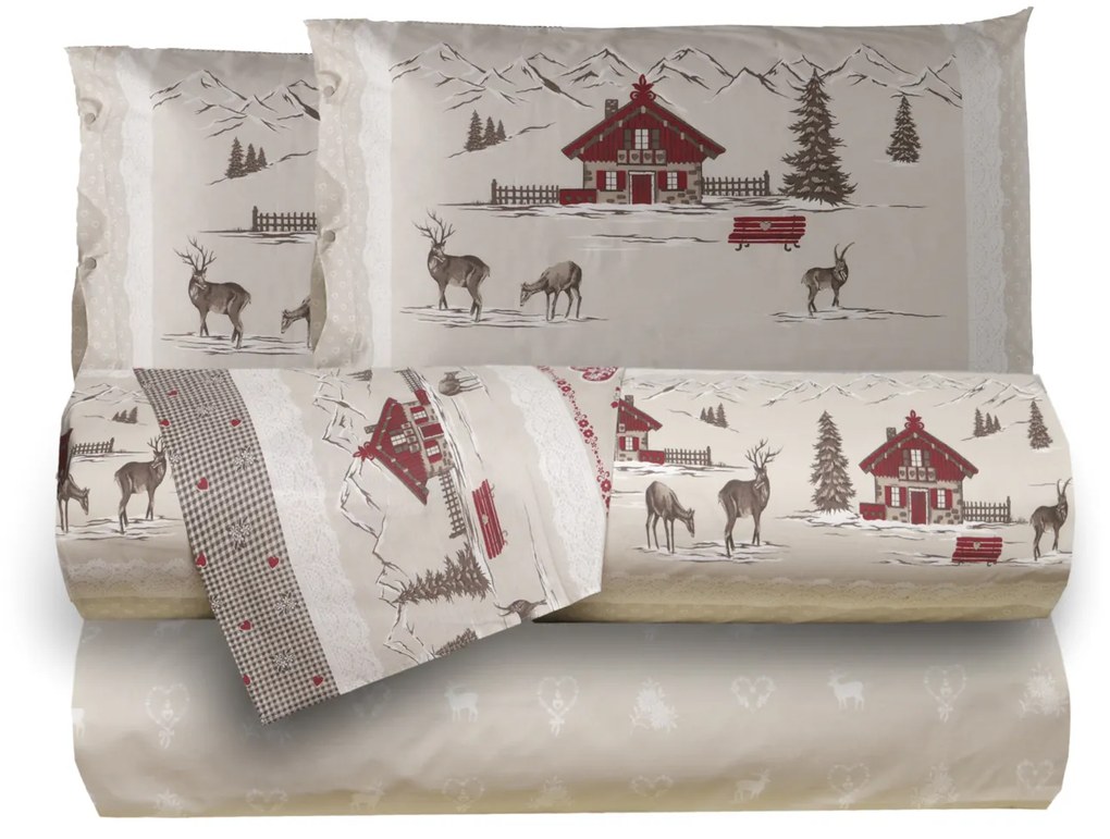 Completo letto singolo Country beige