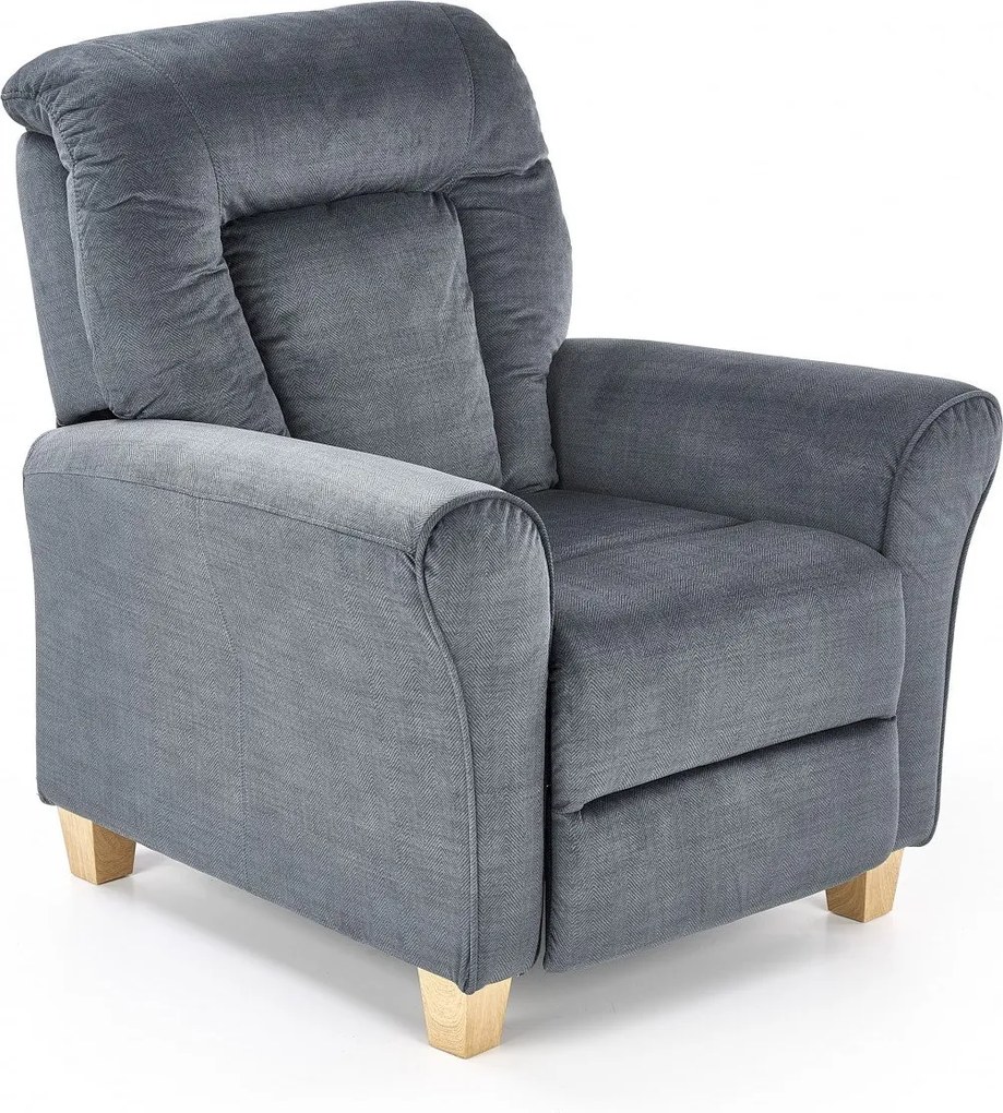 Poltrona reclinabile Bard in tessuto grigio - H102 cm