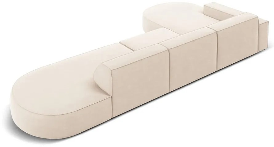 Divano angolare in velluto beige (angolo sinistro) Jodie - Micadoni Home