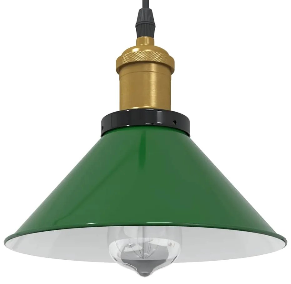 Lampada A Sospensione Regolabile E27 Verde Lucido Ø22cm Metallo /