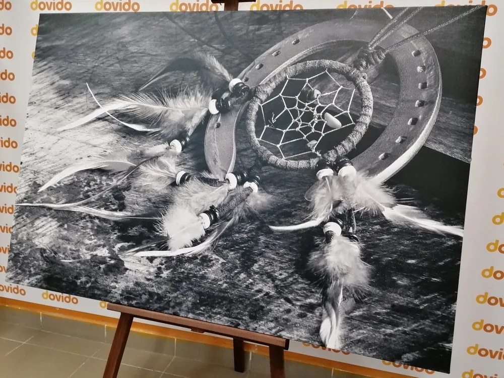 Quadro su tela – Acchiappasogni in bianco e nero