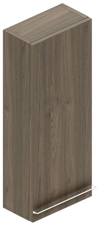 Pensile bagno Linea rovere cotto in truciolare, 1 anta apertura da sinistra P 16 x L 30 x H 75 cm