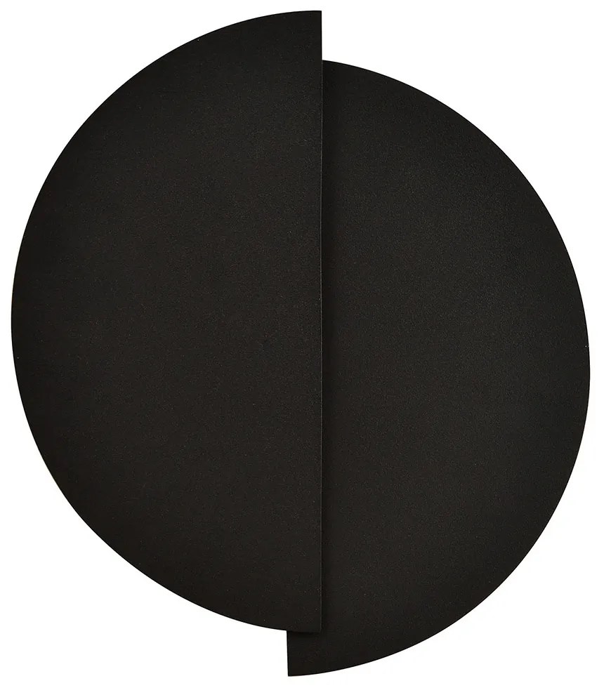 Applique Minimal Rotonda 1 Luce Indiretta Agni In Acciaio Nero