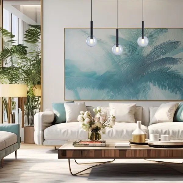 Lampadario a sospensione con filo NIKO 1xG9/9W/230V diametro 15 cm nero