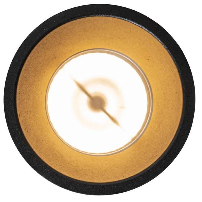 Set di 6 faretti da incasso moderni neri con oro GU10 70mm IP44 - Dept