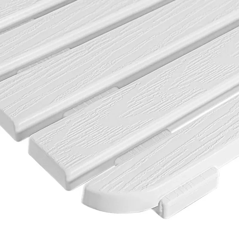 Pedana doccia antiscivolo 80x50 cm bianca con effetto legno in plastica