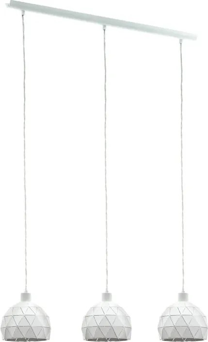 Lampadario Design Roccaforte bianco paralume bianco 3x E14 EGLO