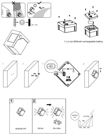 Globo 36480 - Luce solare a LED con sensore SOLAR LED/0,48W/3V IP44