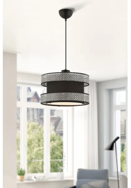 Lampadario a sospensione su cavo HALO 1xE27/60W/230V nero/grigio