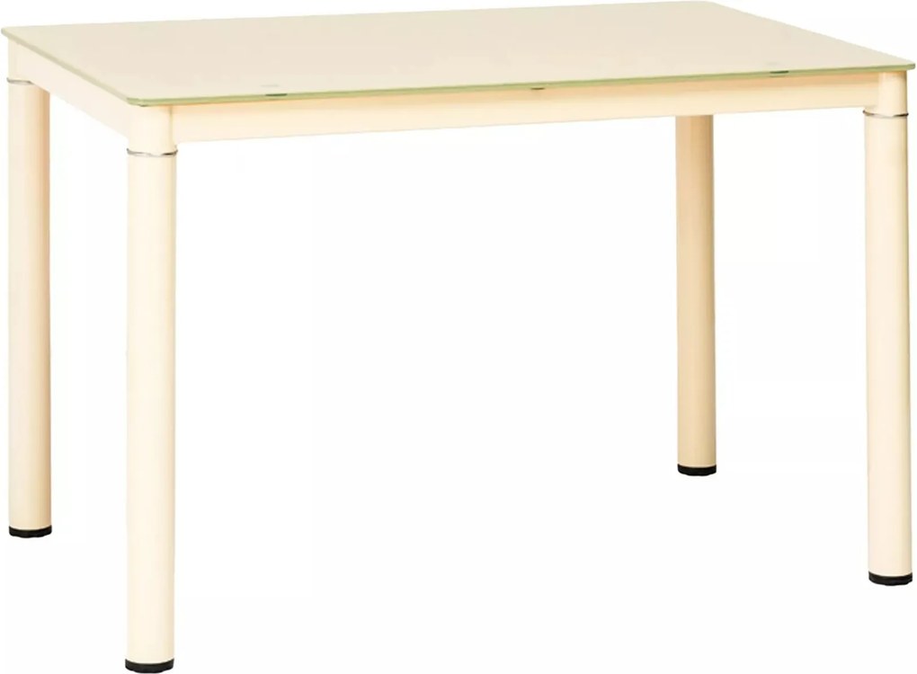 Tavolo Galant in vetro temperato crema – 100x60x75 cm