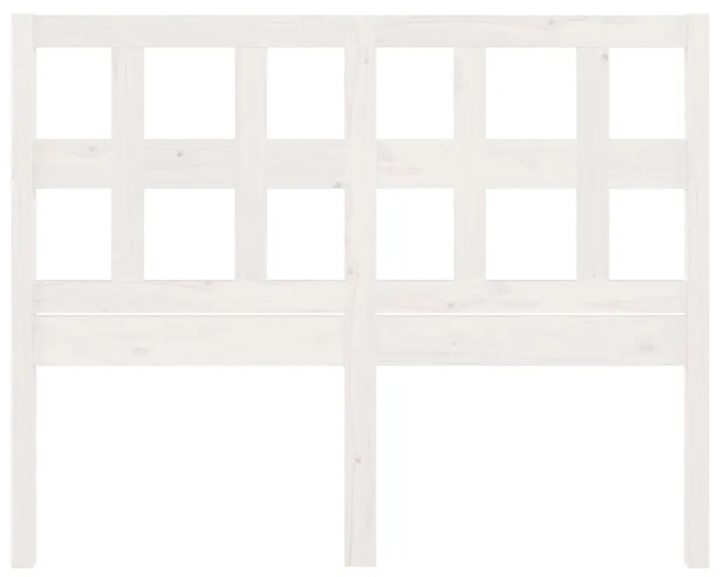 Testiera per letto bianca 125,5x4x100 cm legno massello di pino