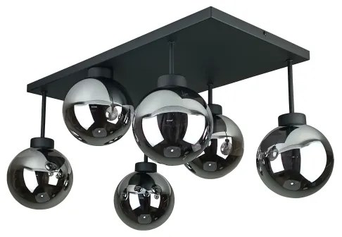 Lampadario a plafone DEA 6xE14/60W/230V nero/fumé nero