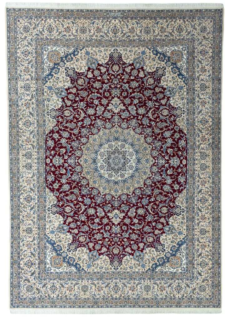 Nain Tappeto 440 x 310 Rosso (Iran) Annodato A Mano