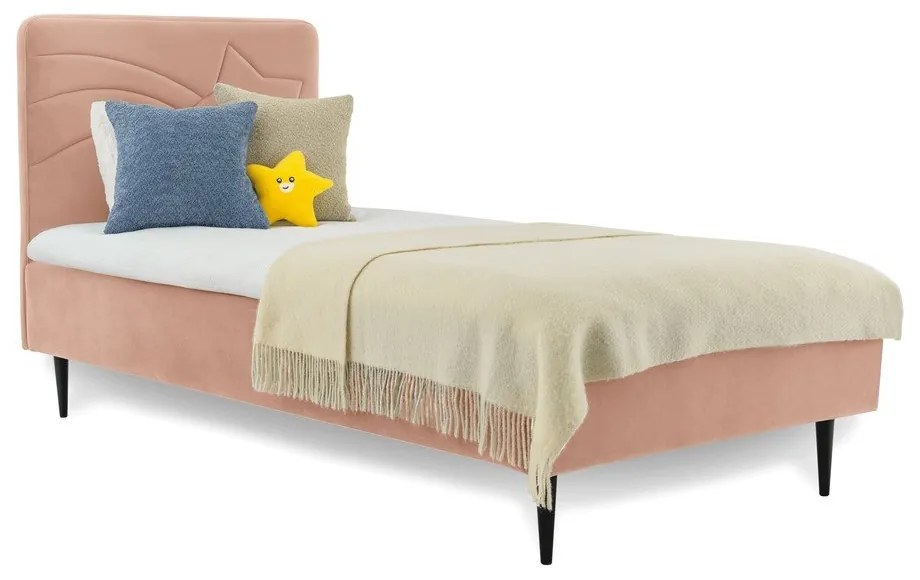 Letto rosa per bambini con contenitore 120x200 cm Star - Scandic