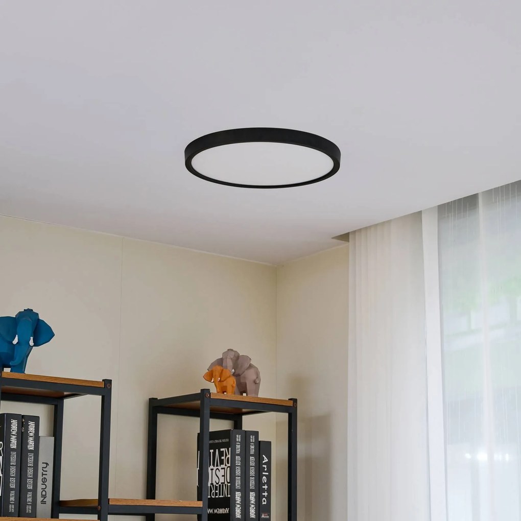 Lindby Plafoniera LED Pravin, Ø 40 cm, CCT, nero