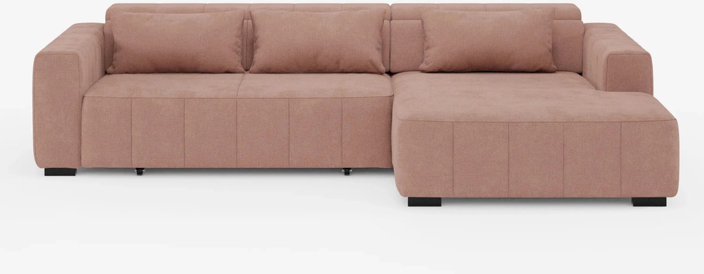 Doric Divano angolare con penisola e sedute allungabili con relax elettrico - poggiatesta reclinabili in tessuto smacchiabile T23