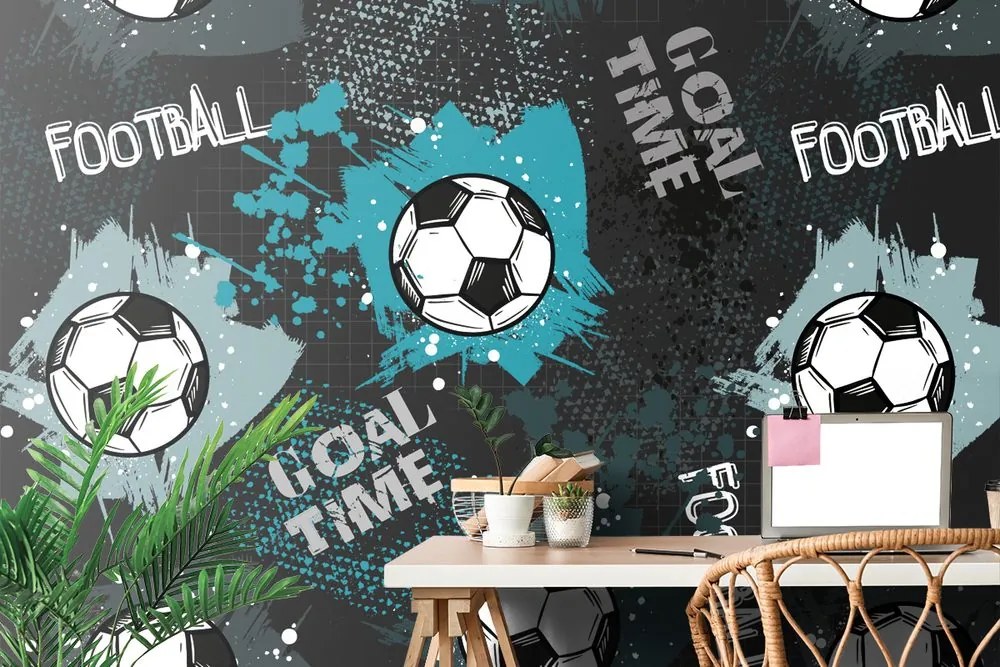 Carta da parati – Pallone da Calcio in Turchese