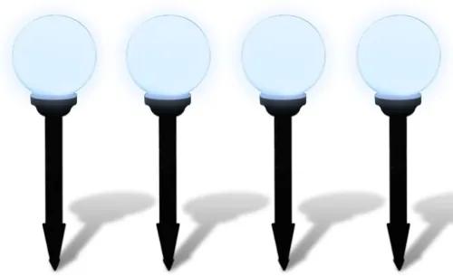 Lampioni Solari LED Giardino 4 pz Rotondi 15 cm con Picchetto