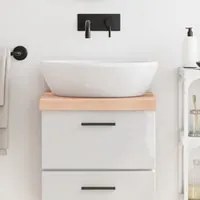 Piano Bagno 40x40x6 cm in Legno Massello Non Trattato 3155998