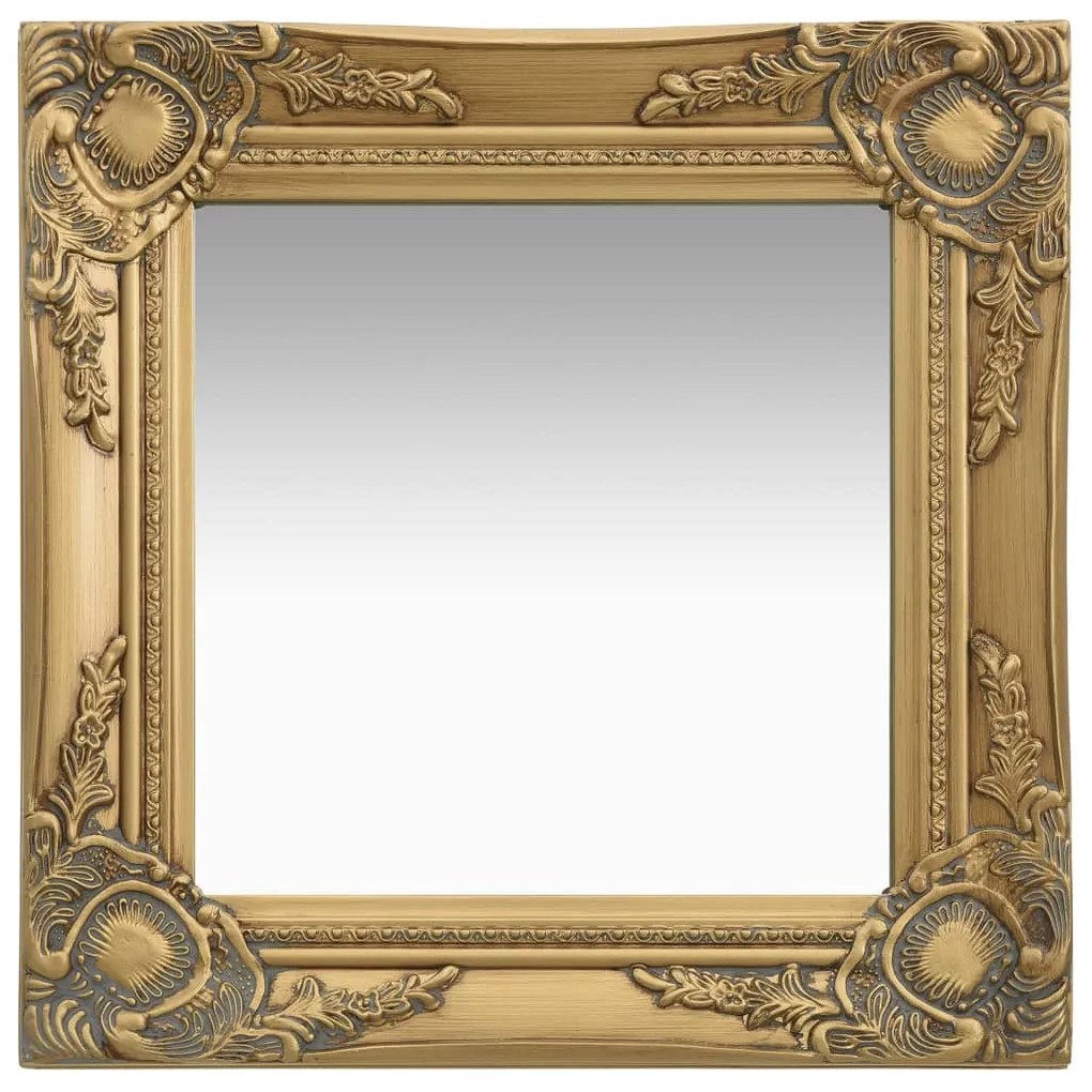 Specchio Da Parete Stile Barocco 40x40 Cm Oro /