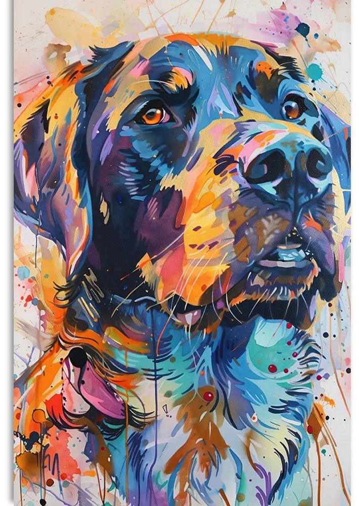 Stampa su tela – Cane con imitazione di pittura
