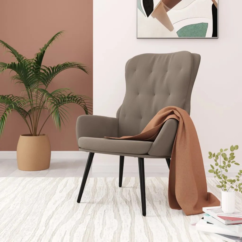 Sedia Relax Grigio Chiaro İn Velluto /