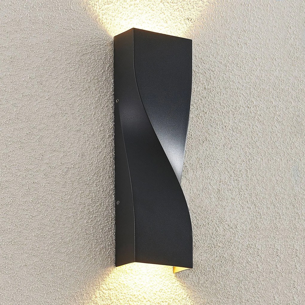 Applique da esterni a LED Tibelya Lucande, Nero, Alluminio, Moderno, Applique LED da esterni