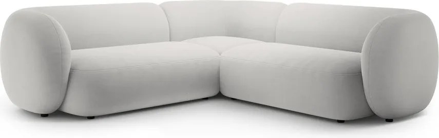 Divano angolare grigio chiaro con rivestimento in velluto Kate – Micadoni