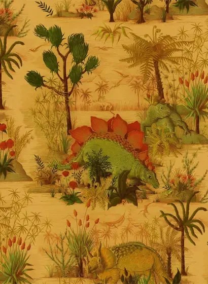 House of Hackney Carta da parati panoramica Dinosauria - Turmeric