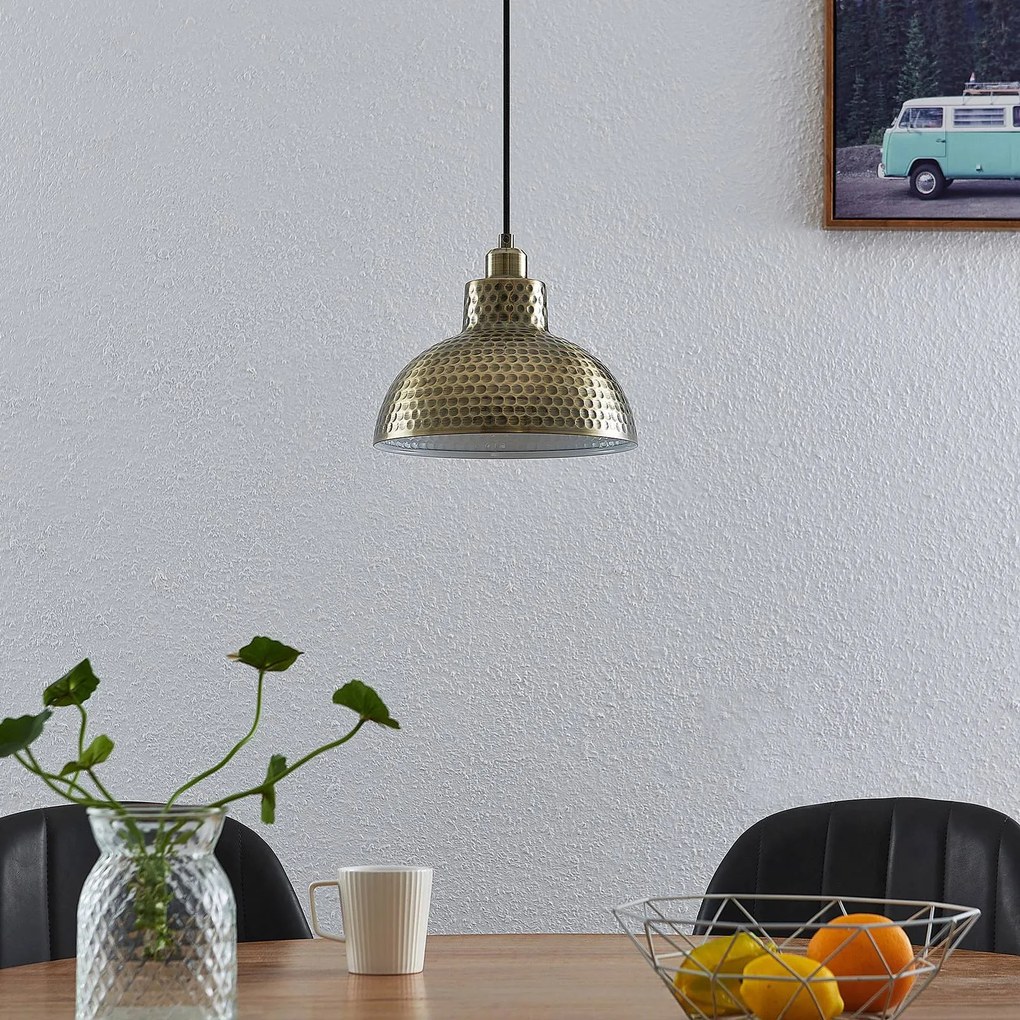 Lampada a sospensione Zelotta Lindby, dimmerabile, Bronzo / Ottone antico, Soggiorno / Sala da pranzo, Metallo, Vintage, Lampada a sospensione