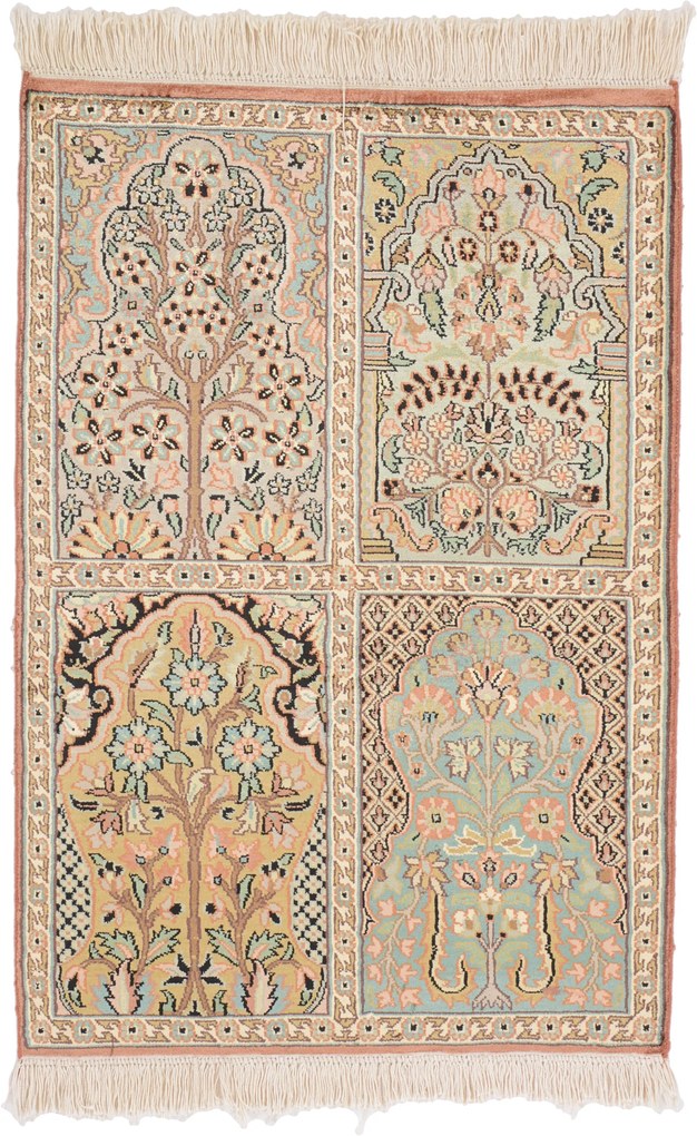 Cashmere Silk Tappeto 90x60 (Indian) Annodato A Mano