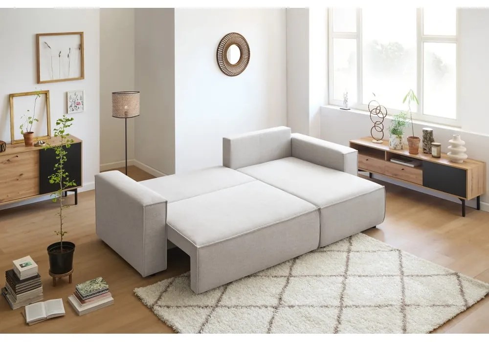 Divano letto angolare beige (variabile) Nihad structural - Bobochic Paris