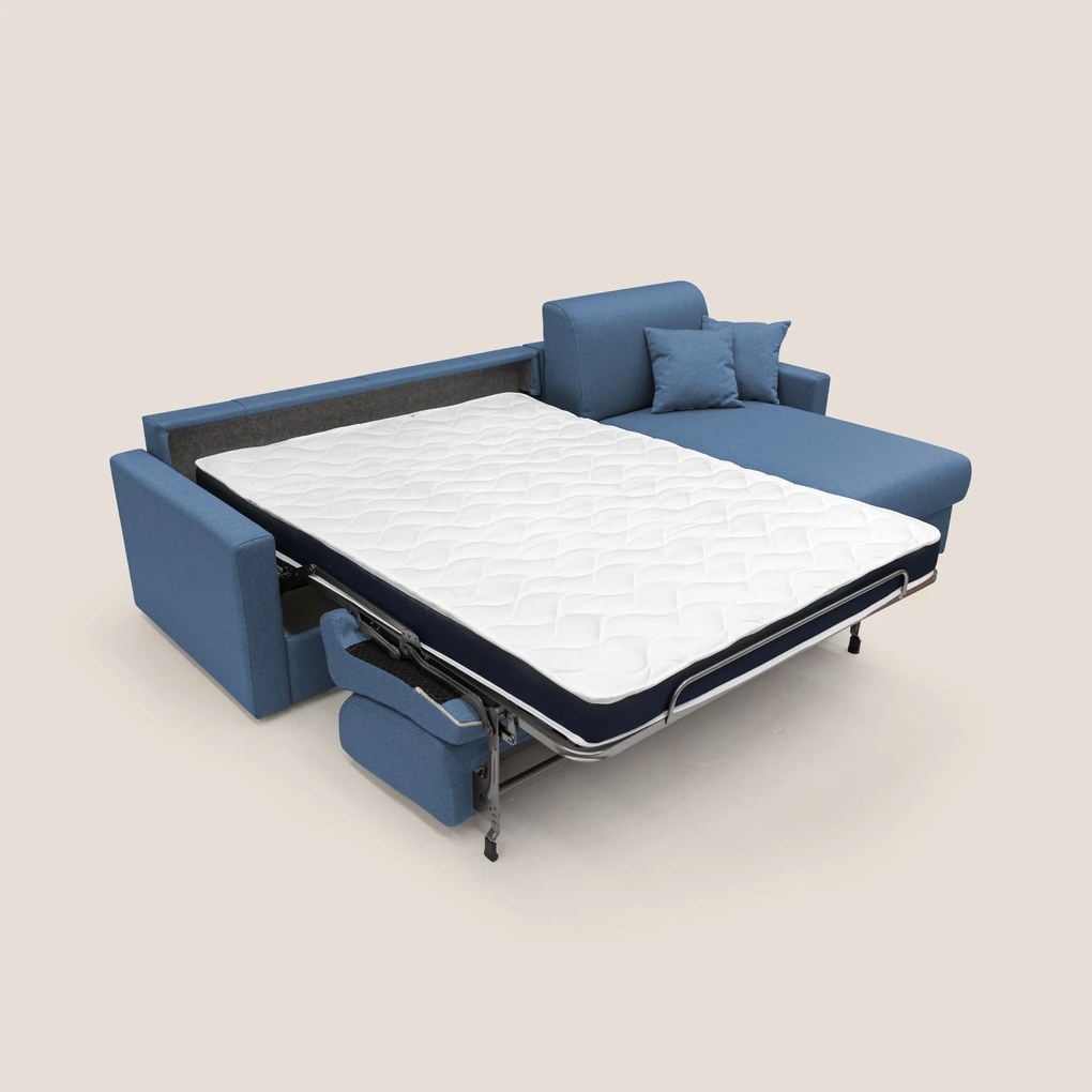 Chris Divano letto angolare 5 posti in tessuto impermeabile T13 blu