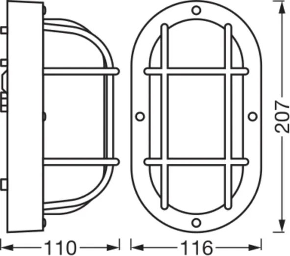 Osram - Lampada da parete per esterni BULKHEAD 1xE27/10W/230V IP54 nera