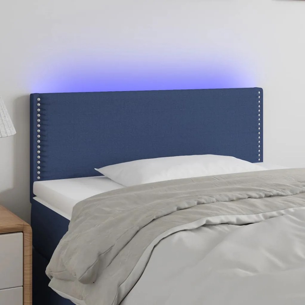Testiera A Led Blu 80x5x78/88 Cm İn Tessuto /