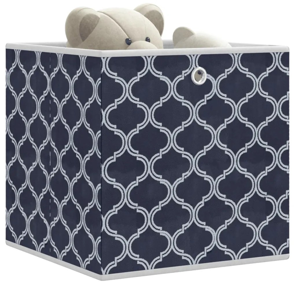 Scatole Portaoggetti 4 Pz Blu 32x32x32 Cm Tessuto Non Tessuto /