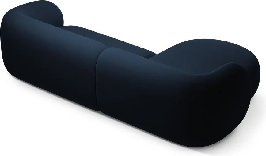 Divano angolare blu (con penisola a sinistra/con chaise lounge) con rivestimento in velluto Kate – Micadoni